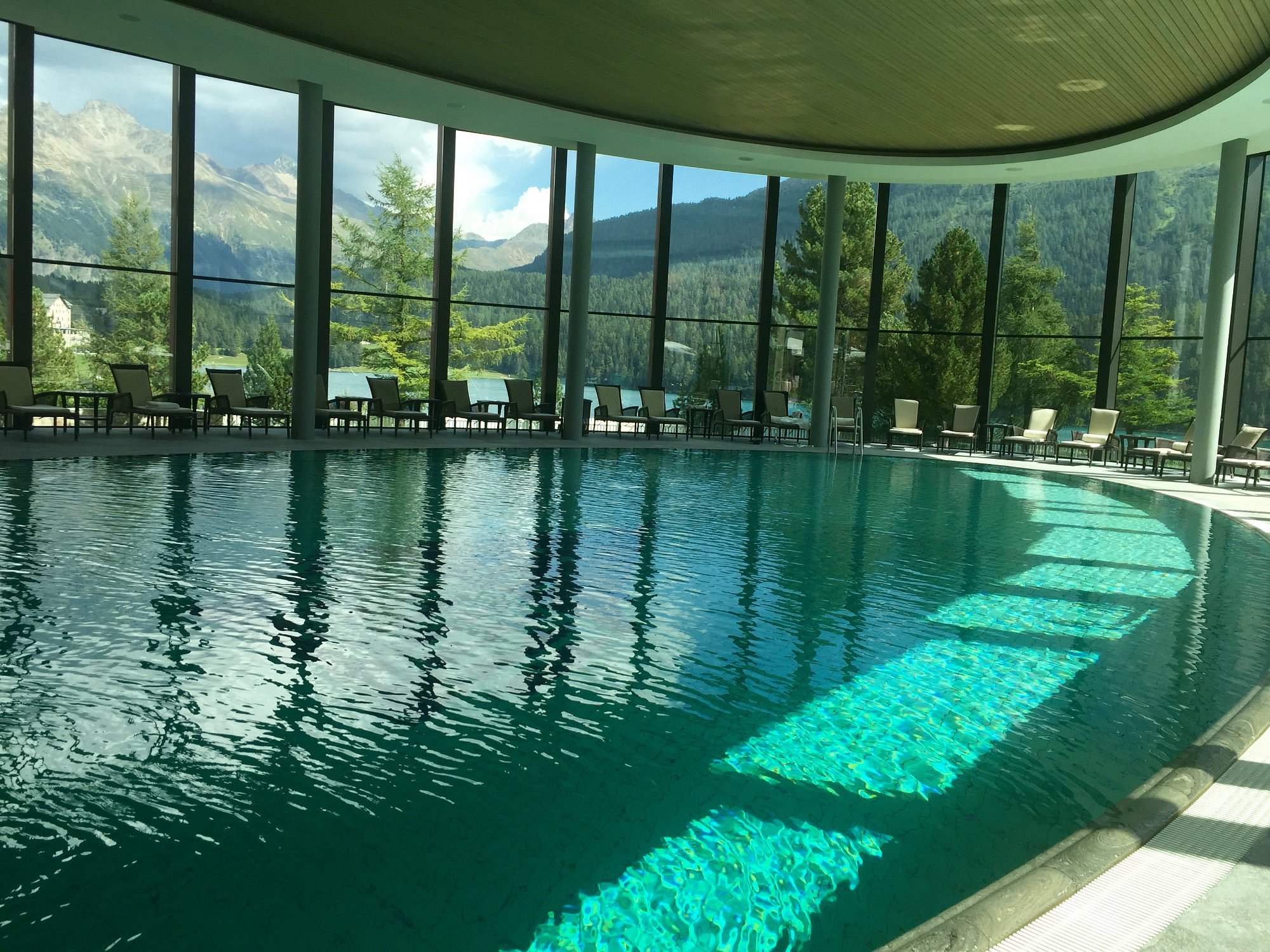 Indoor pool at Badrutt's Palace Hotel