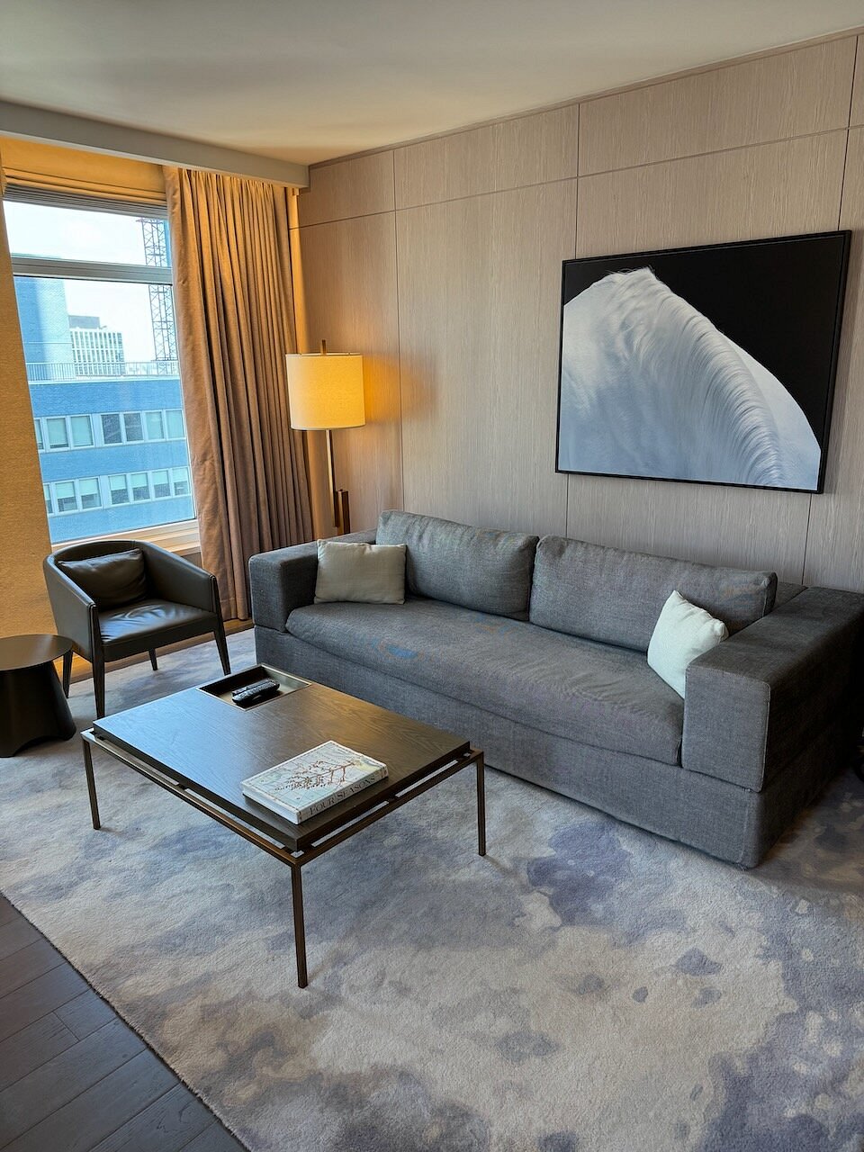 Suite living room at Four Seasons Hotel New York Downtown