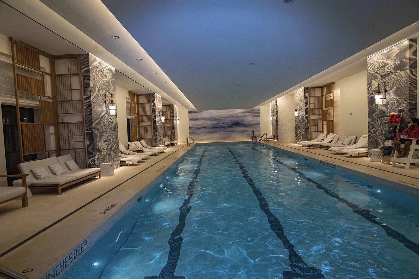 Indoor pool at Four Seasons Hotel New York Downtown