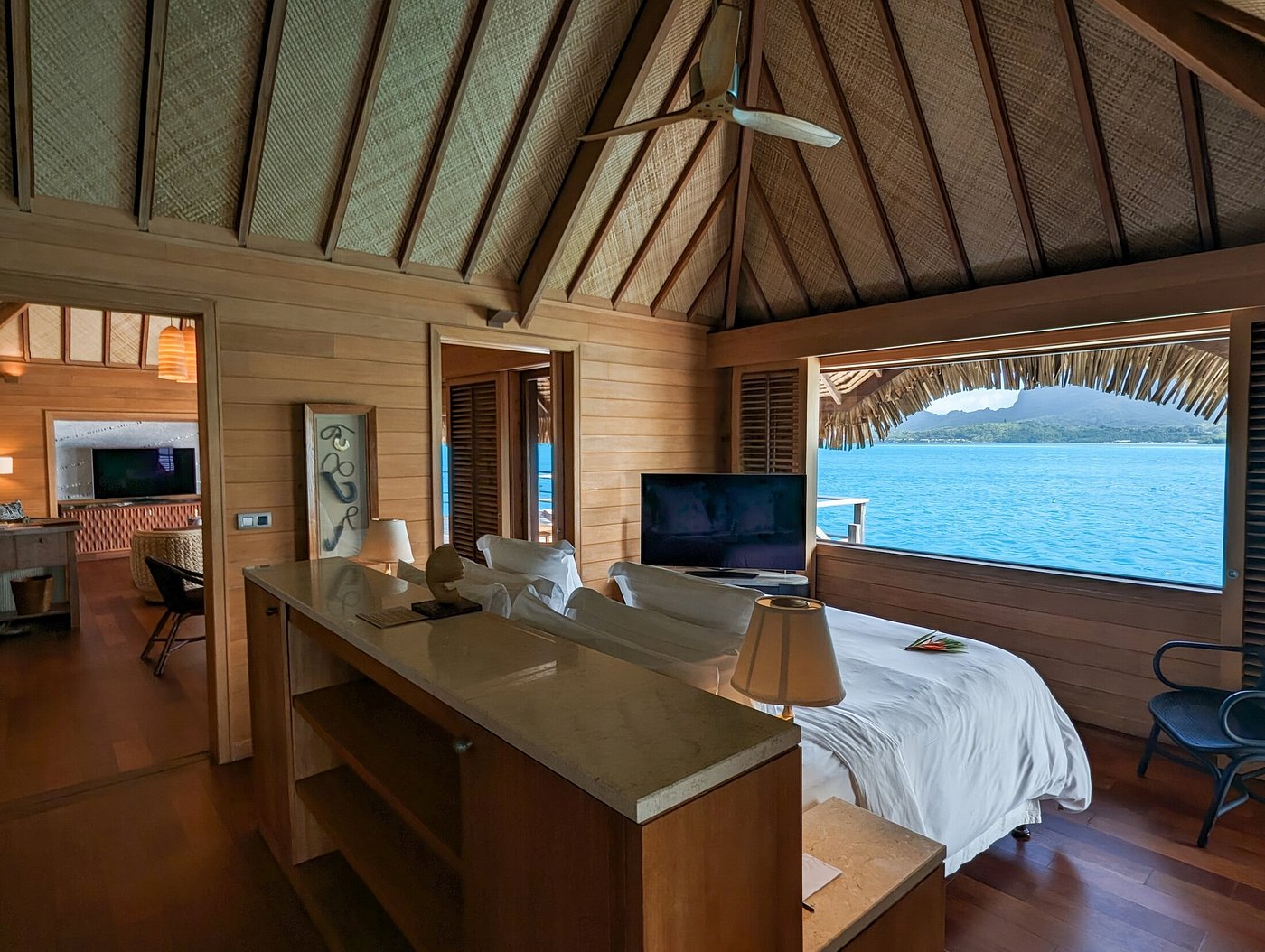 Guest bedroom at Four Seasons Resort Bora Bora