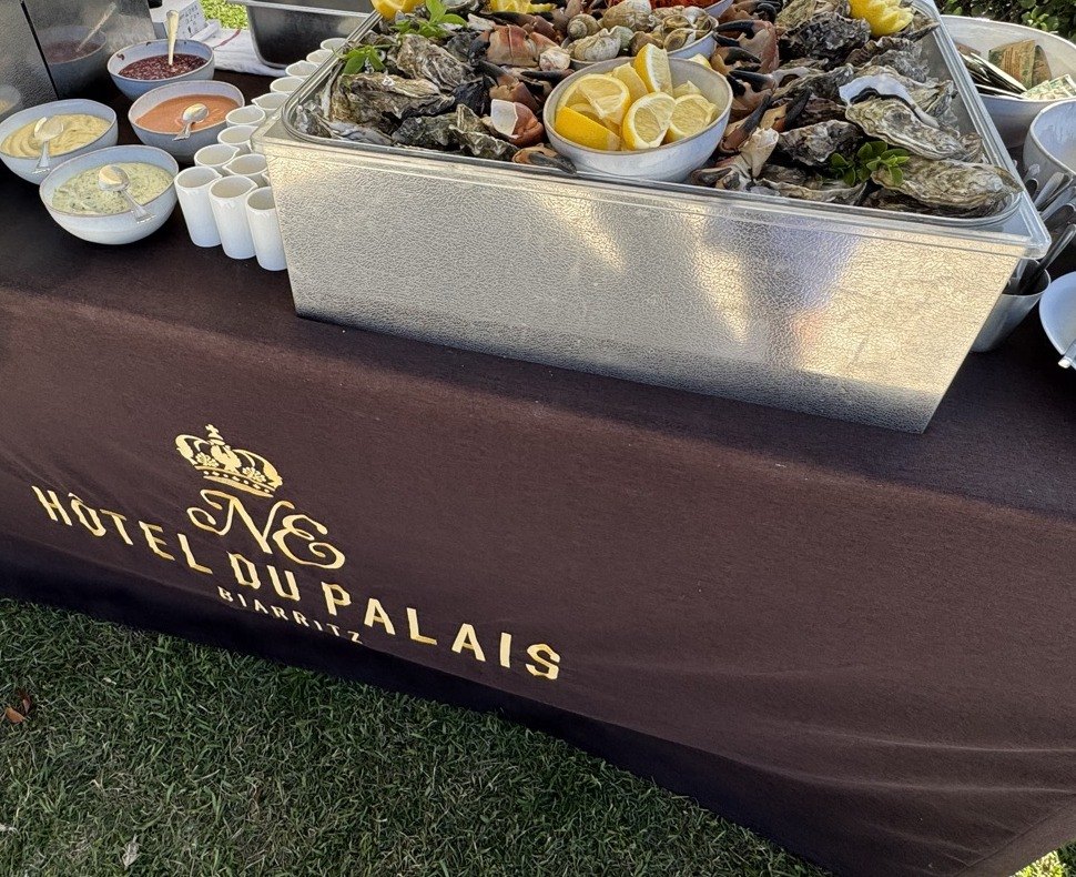 Fresh seafood on display at Hôtel du Palais in Biarritz