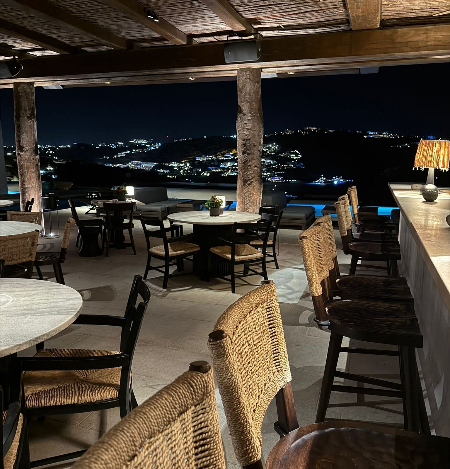 Restaurant terrace at Kalesma Mykonos