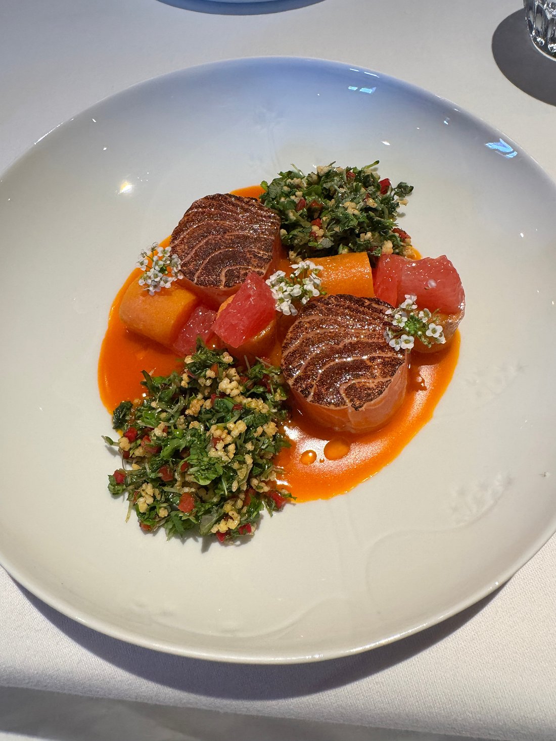 Dining at La Réserve Paris Hotel and Spa