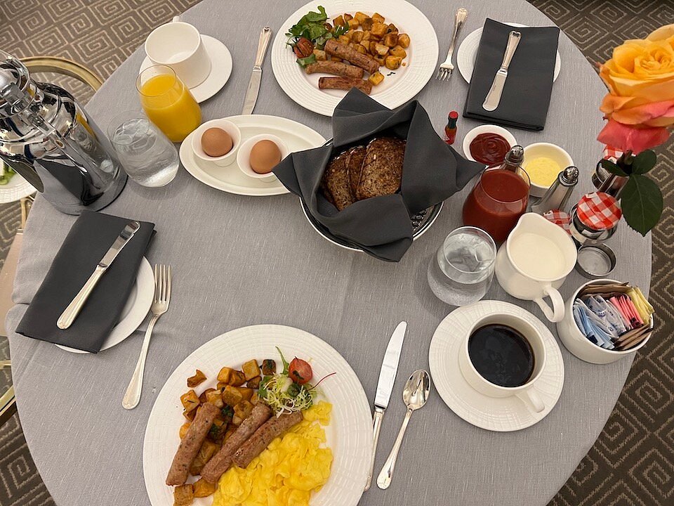 Room-service breakfast at The St. Regis New York